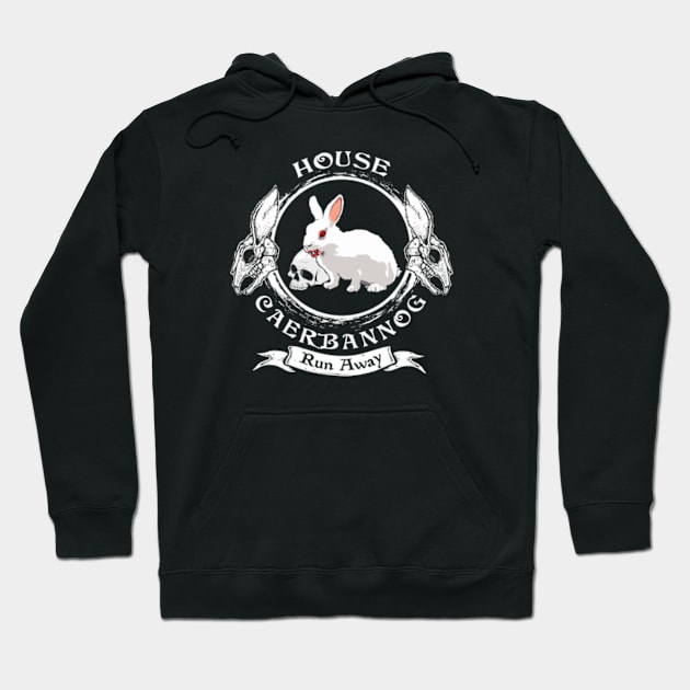 Vorpal Rabbit Crest (Black Print) Hoodie by Miskatonic Designs